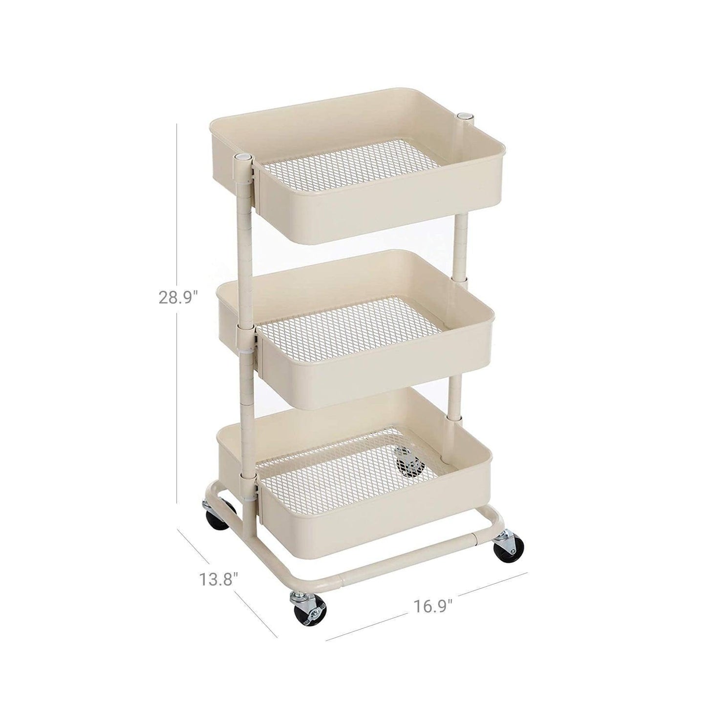 3 Tier Storage Trolley, White FredCo
