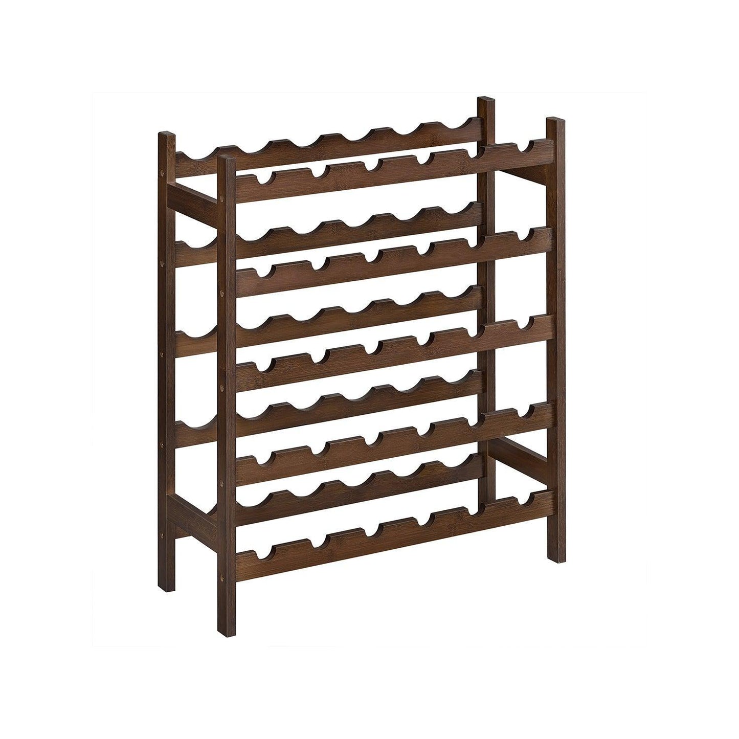30- Bottle Walnut 5-Tier Wine Rack FredCo