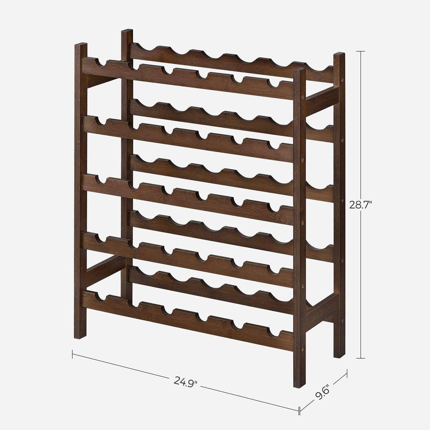 30- Bottle Walnut 5-Tier Wine Rack FredCo