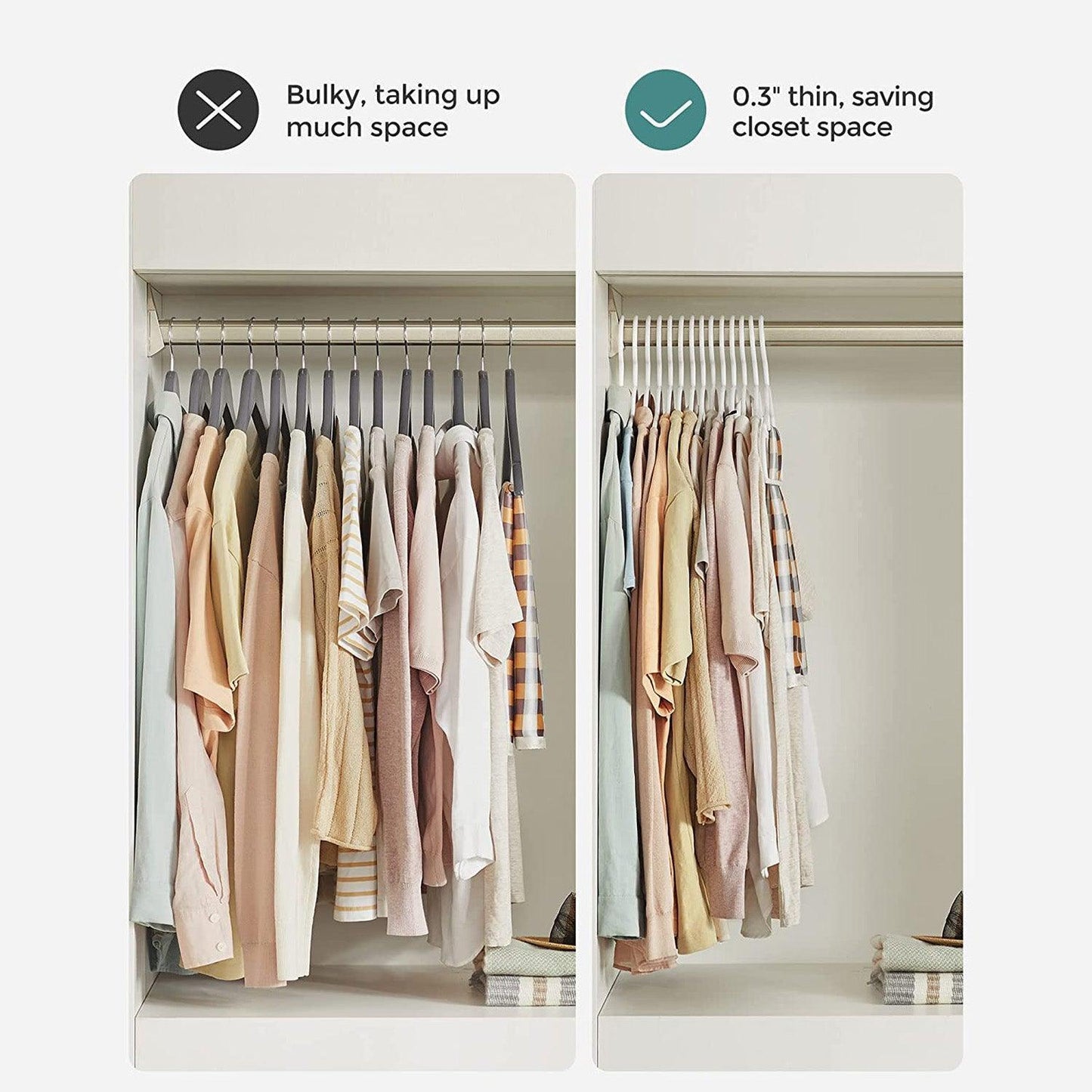 30-Piece White Plastic Hangers FredCo