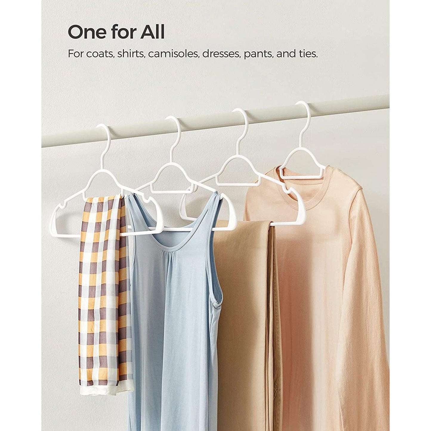 30-Piece White Plastic Hangers FredCo