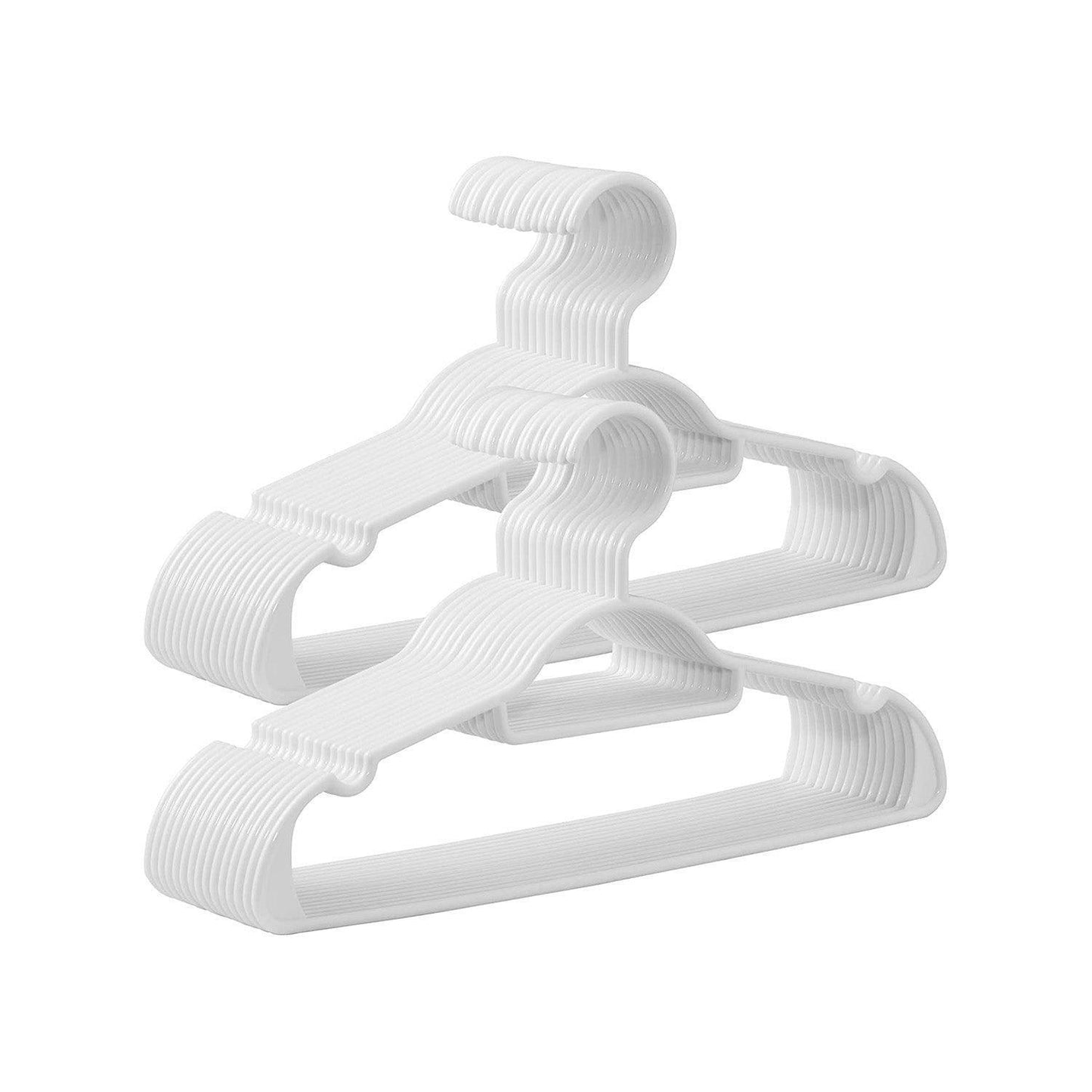 30-Piece White Plastic Hangers FredCo