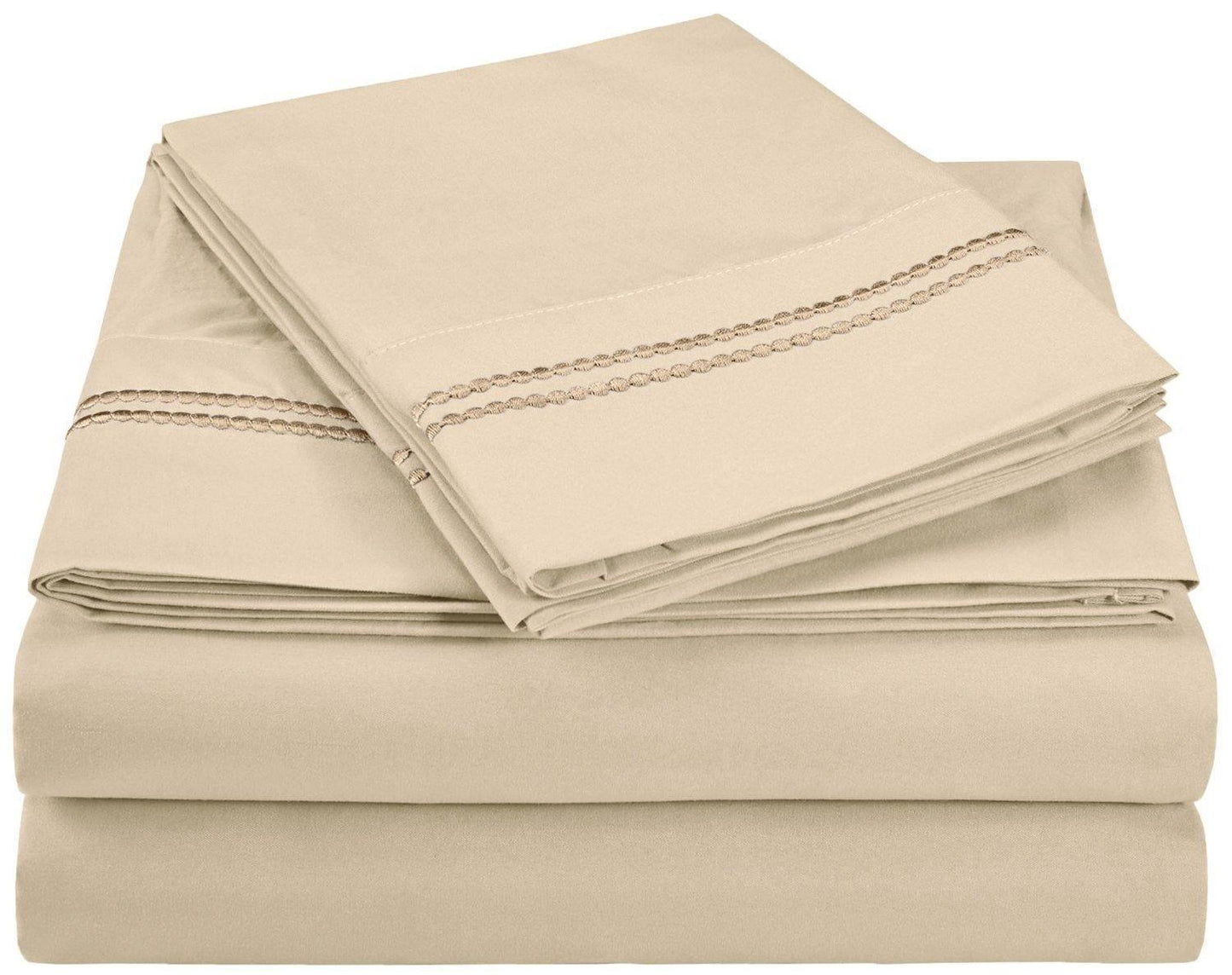 3000 Series Wrinkle Resistant 2 Line Embroidery Sheet Set FredCo