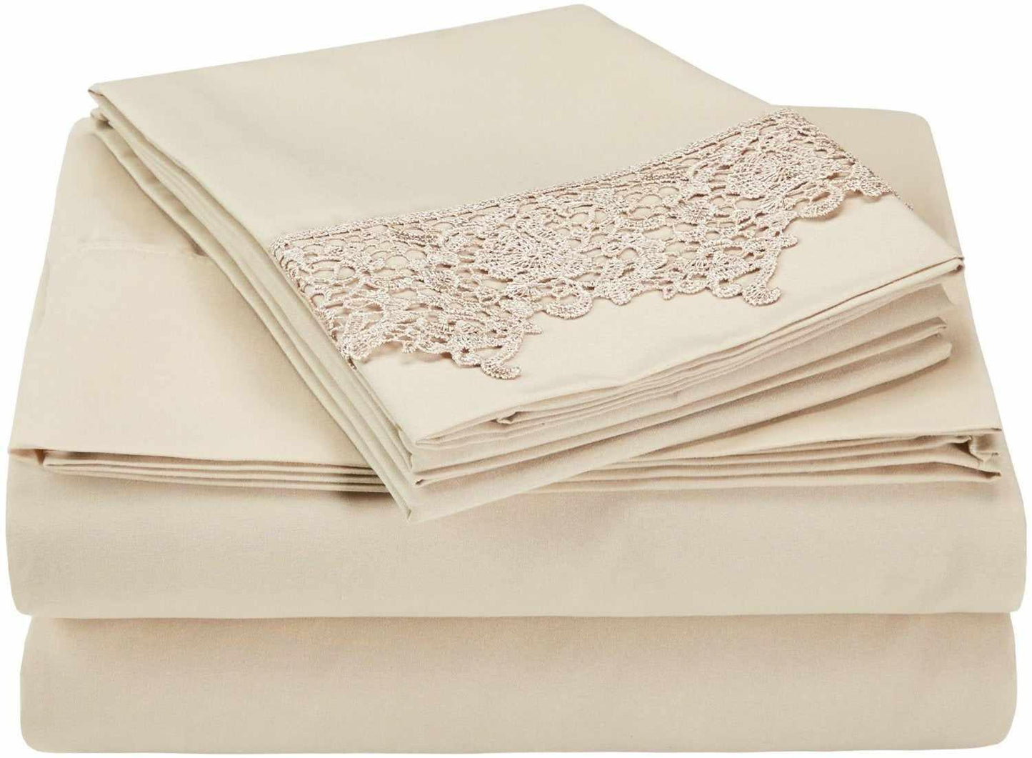 3000 Series Wrinkle Resistant Elegant Lace Sheet Set FredCo