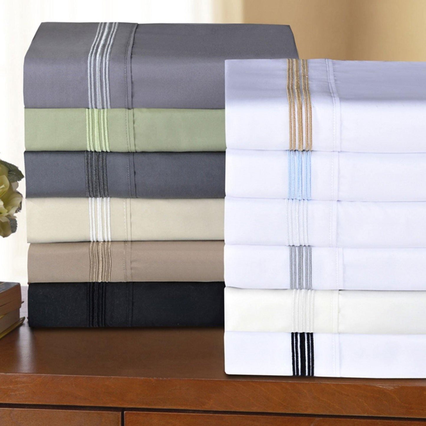 3000 Series Wrinkle Resistant Embroidered Pillow Sham Set FredCo