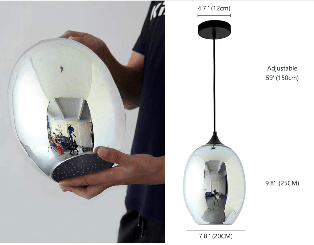 3D Pendant Lighting with Colourful Handcrafted Art Glass Hanging Light for Kitchen Island Dining Room Restaurant FredCo