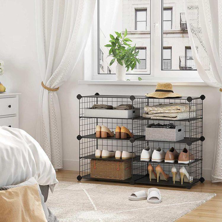 4-Tier Shoe Rack Organizer Black FredCo