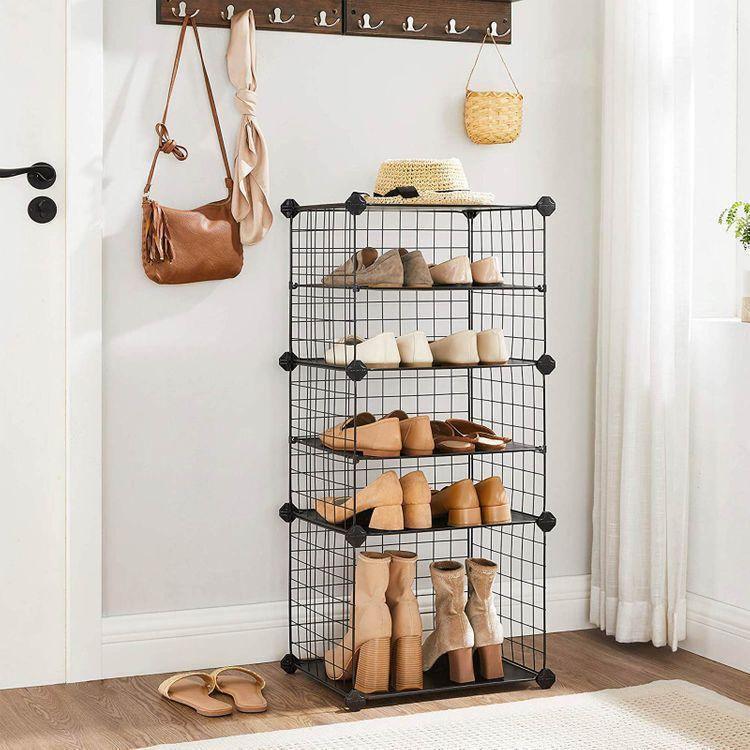 4-Tier Shoe Rack Organizer Black FredCo