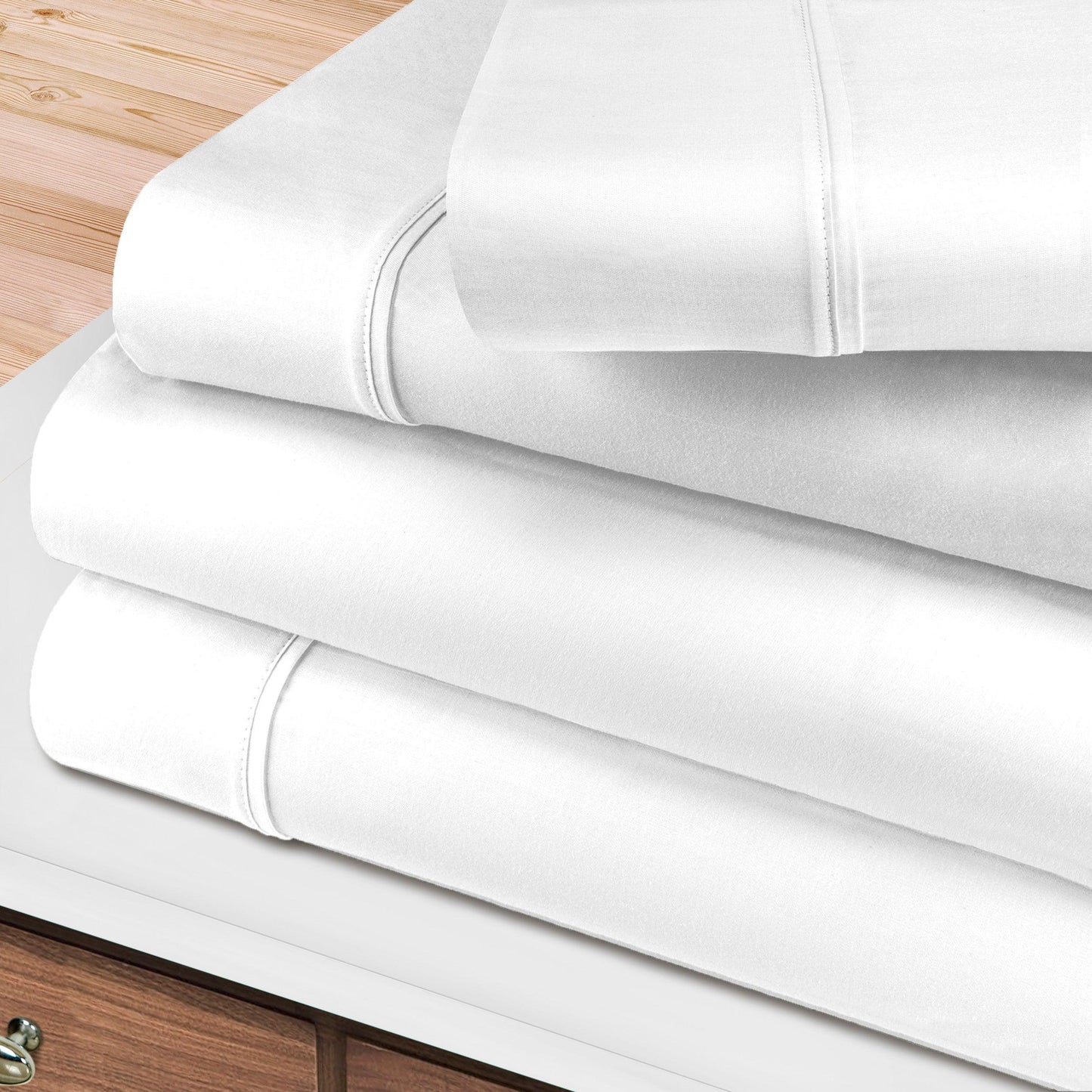 400-Thread Count 100% Egyptian Cotton Soft Deep Pocket Sheet Set FredCo