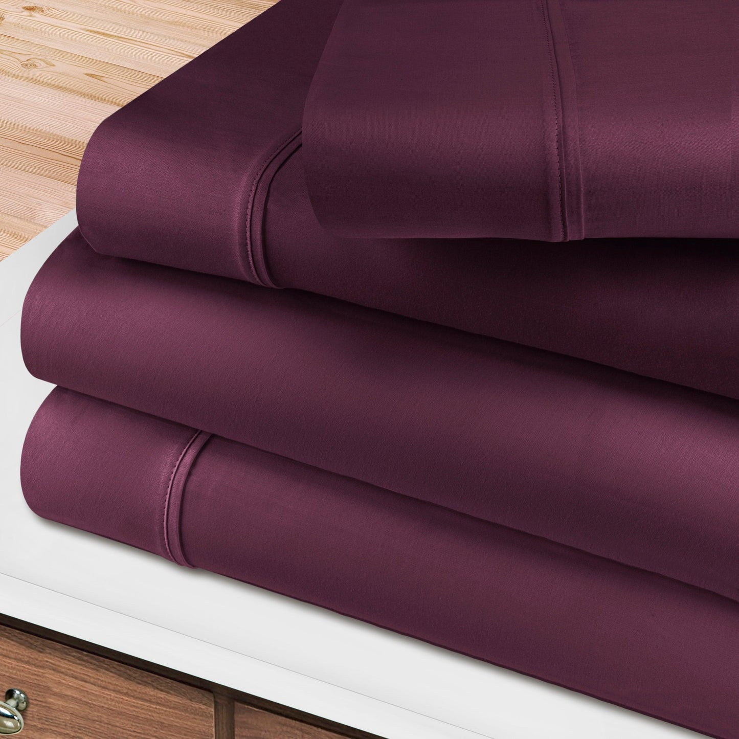 400-Thread Count 100% Egyptian Cotton Soft Deep Pocket Sheet Set FredCo