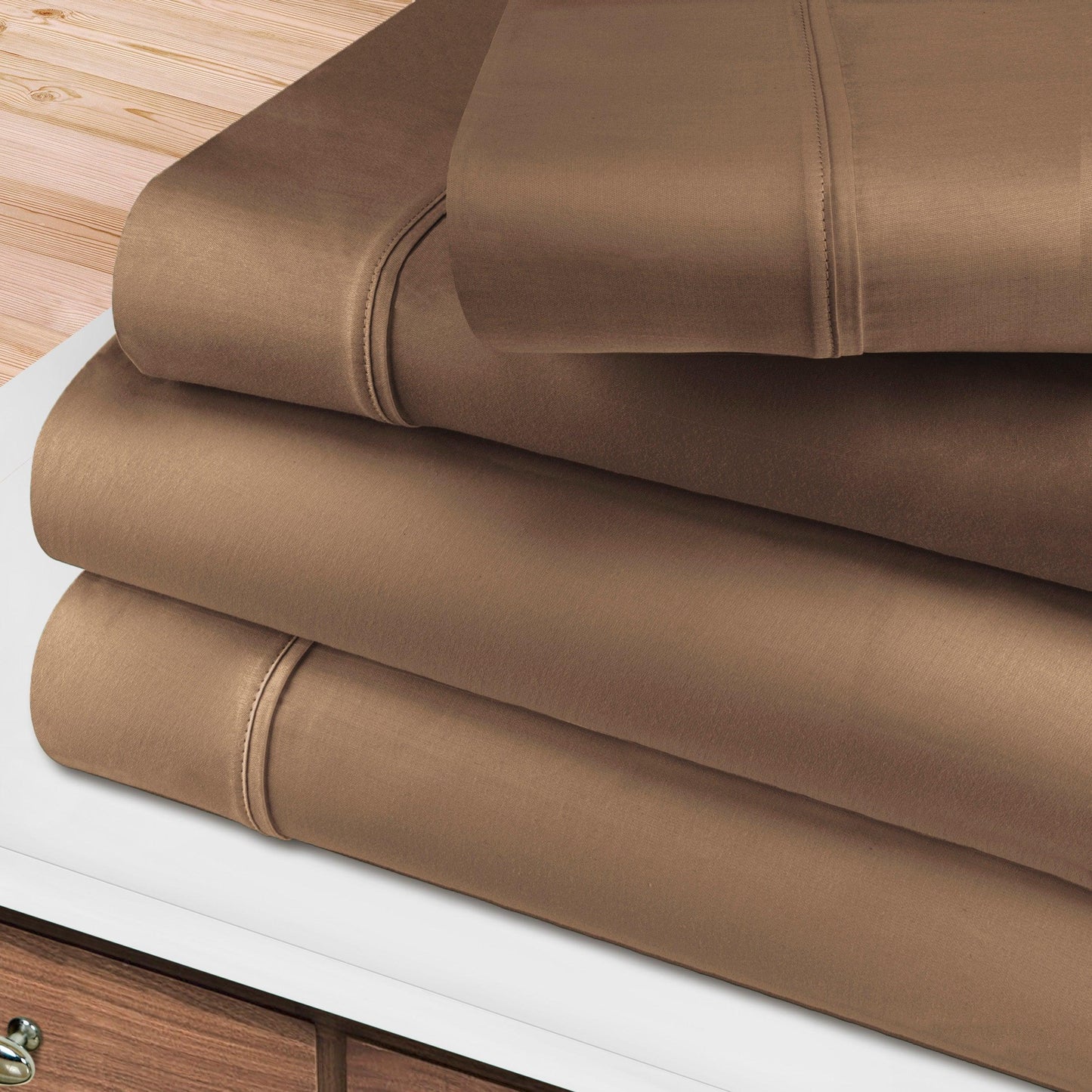 400-Thread Count 100% Egyptian Cotton Soft Deep Pocket Sheet Set FredCo