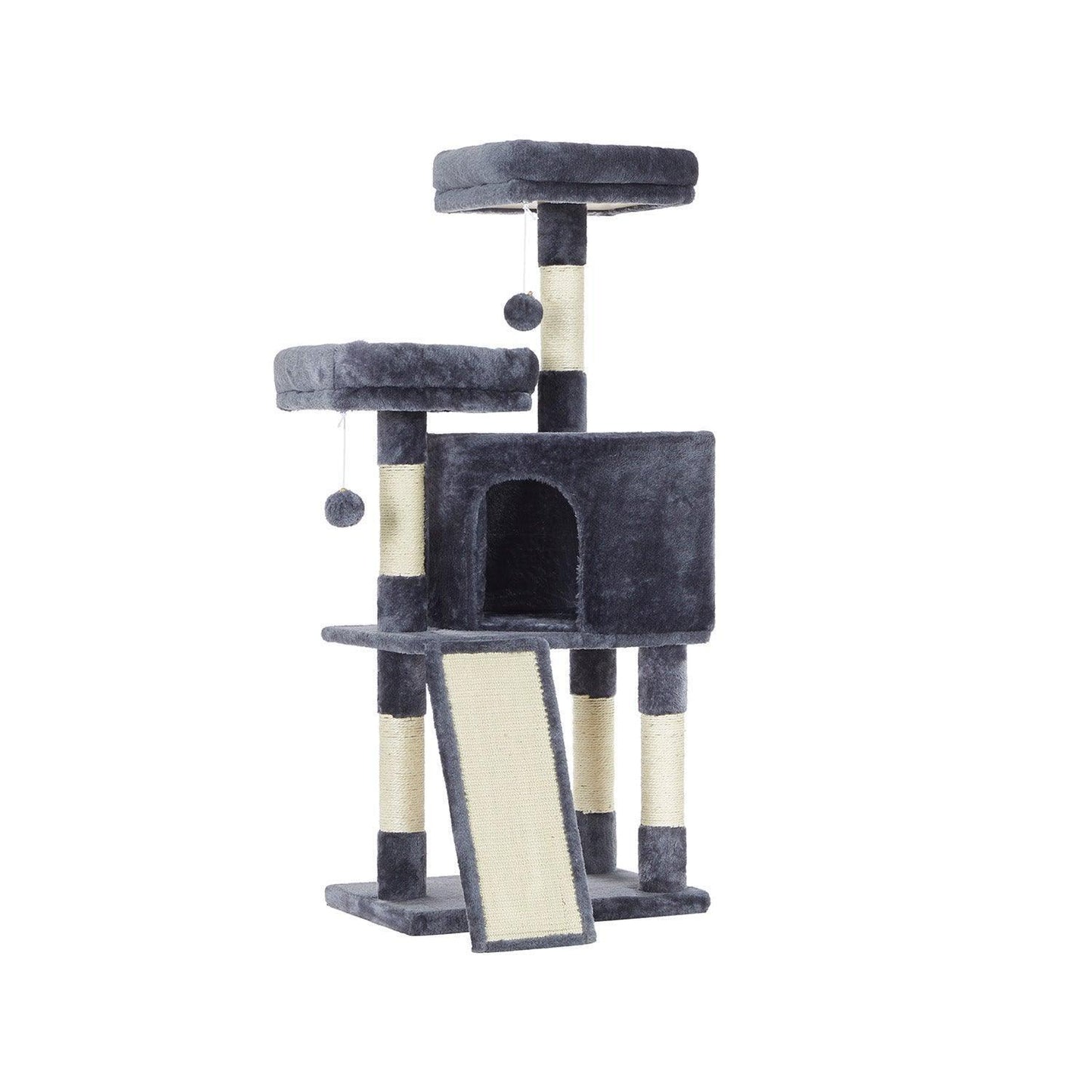 45.3-Inch Cat Condo with Scratching Post, Gray FredCo
