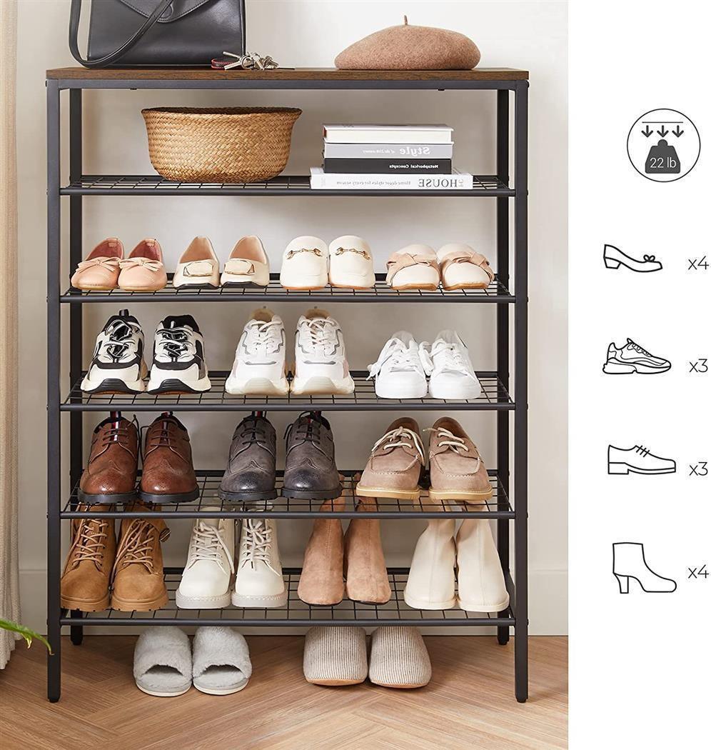 5 Grid Shelves Shoe Rack FredCo