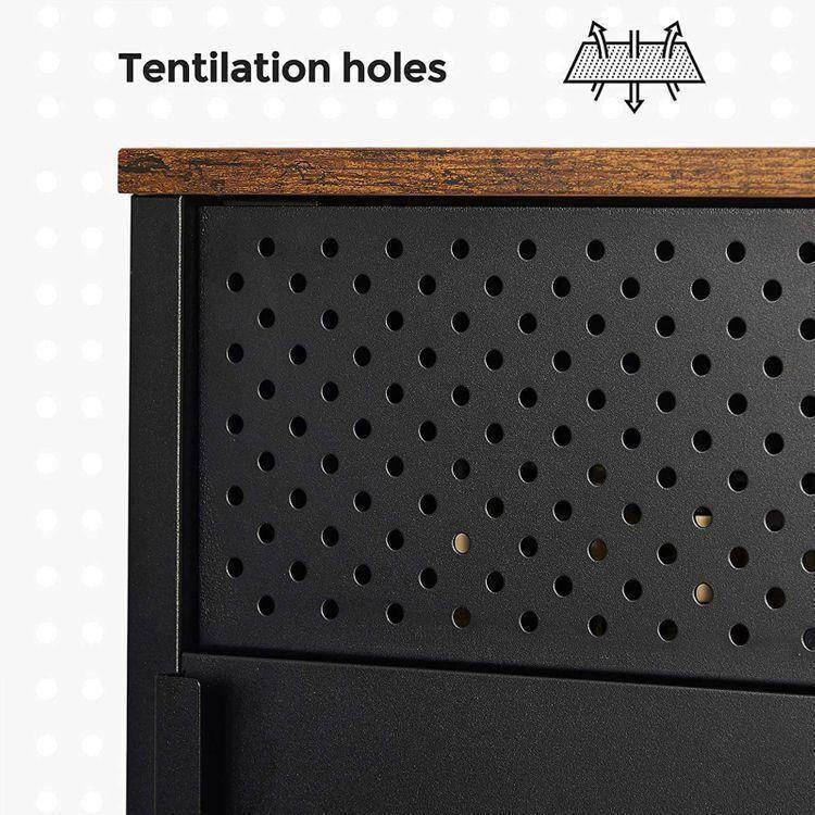55" TV Console with Doors Rustic Brown, Black FredCo