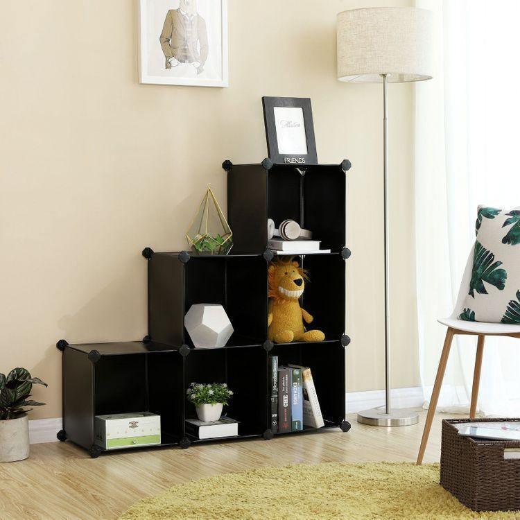 6 Cubes Storage Organizer Black FredCo