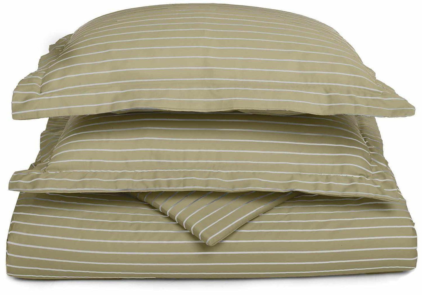 600-Thread Count Cotton-Blend Ultra-Soft Cabana Stripe Duvet Cover Set FredCo