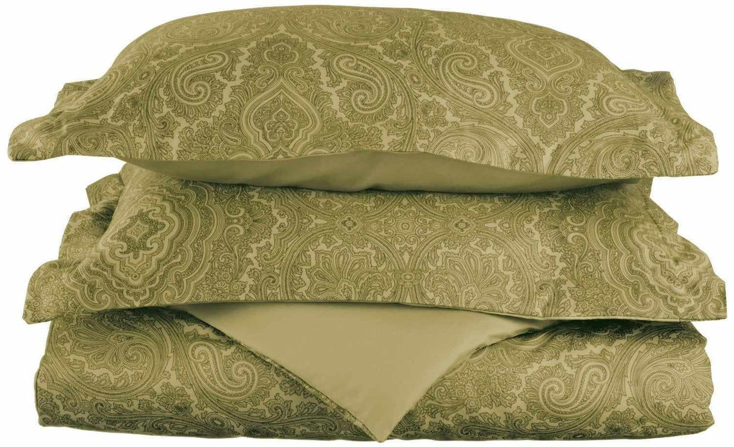 600-Thread Count Cotton-Rich Wrinkle-Resistant Paisley Duvet Cover Set FredCo