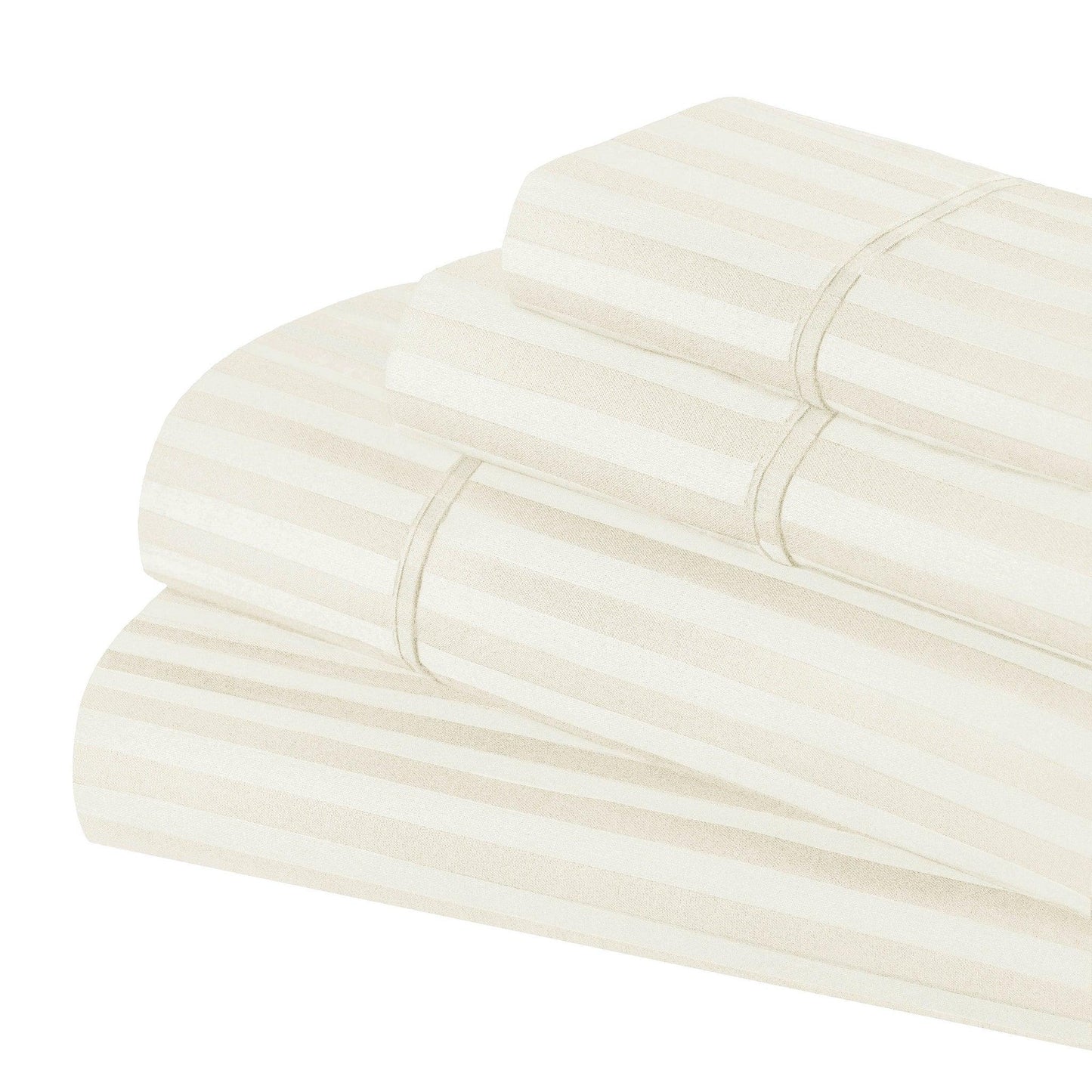 650-Thread Count 100% Egyptian Cotton Striped Deep Pocket Sheet Set FredCo