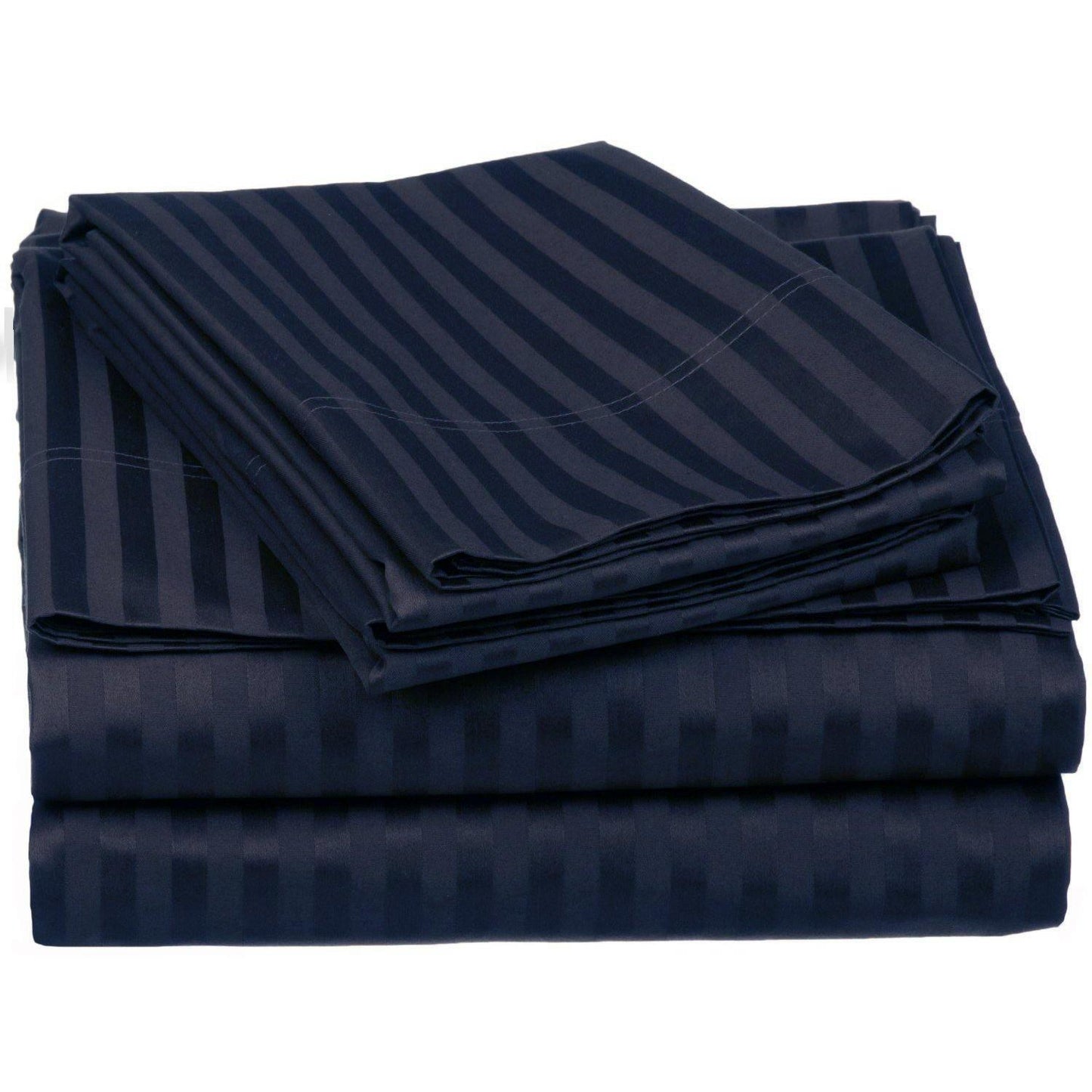 650-Thread Count 100% Egyptian Cotton Striped Deep Pocket Sheet Set FredCo