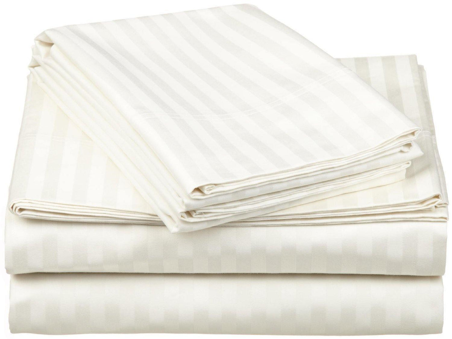 650-Thread Count 100% Egyptian Cotton Striped Deep Pocket Sheet Set FredCo