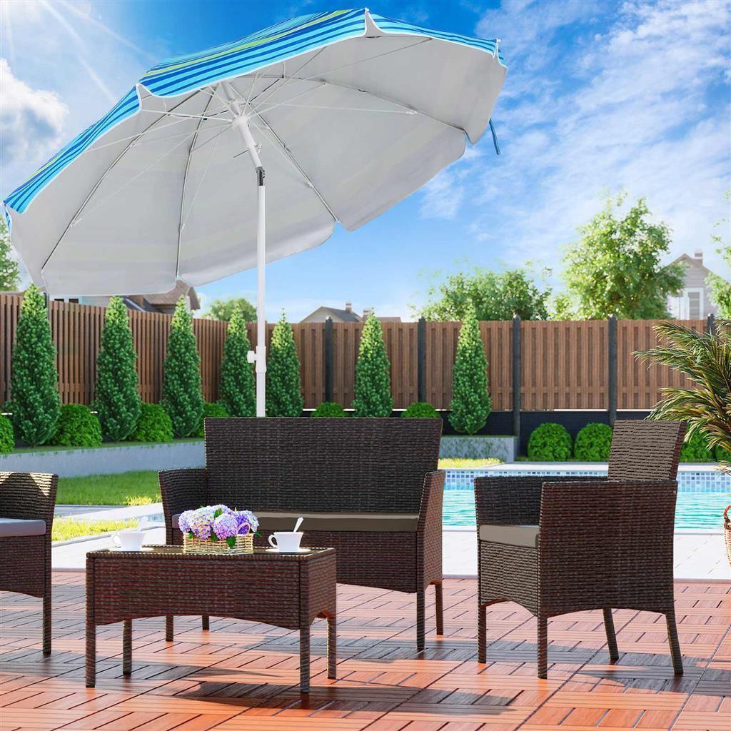 7ft Beach Sun Shade Blue and Green FredCo