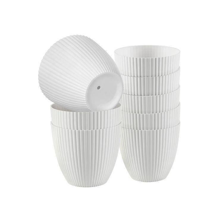 8 Pack Plant Pots White FredCo