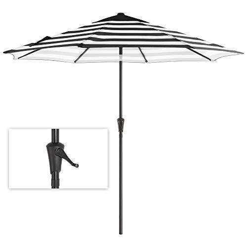 8 Ribs Patio Umbrella Black and White FredCo
