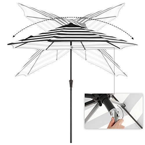 8 Ribs Patio Umbrella Black and White FredCo