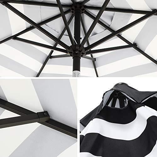 8 Ribs Patio Umbrella Black and White FredCo