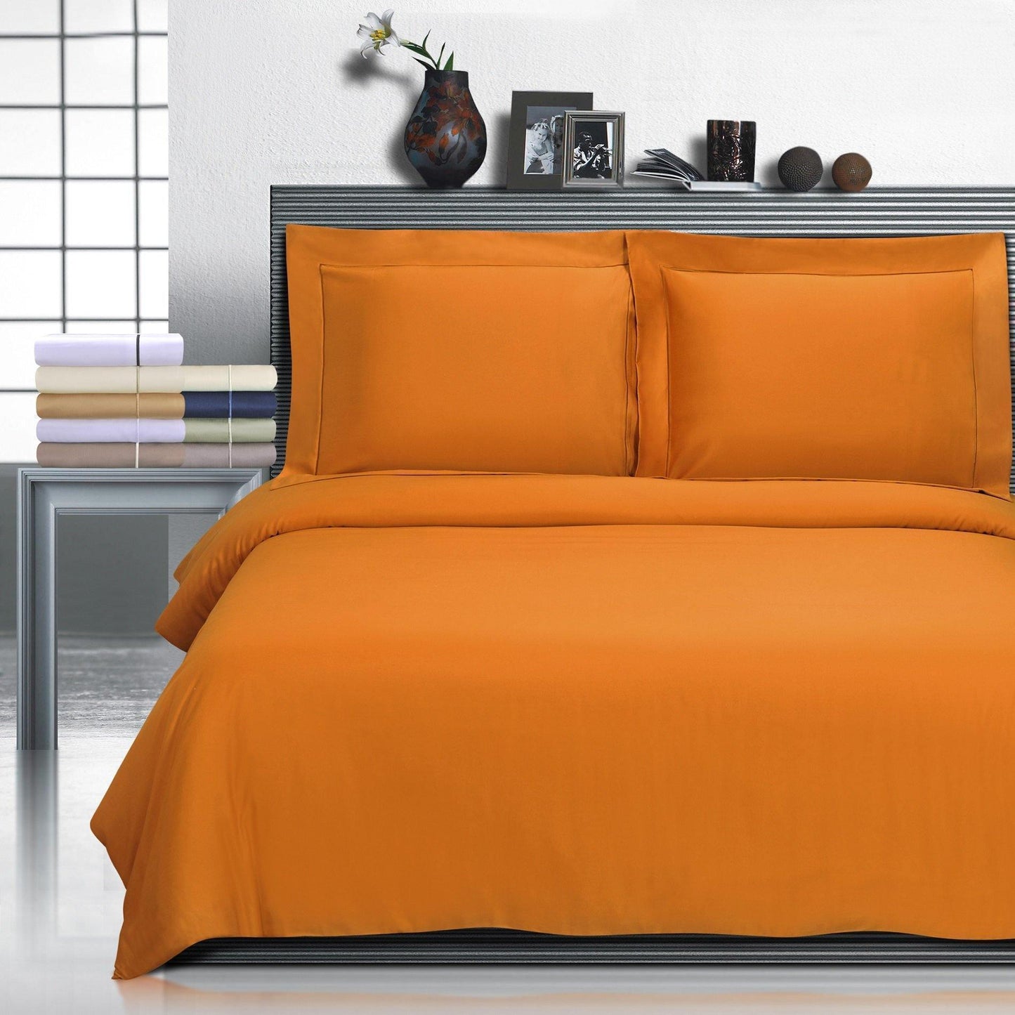 800-Thread Count 100% Egyptian Cotton Embroidered Duvet Cover Set FredCo