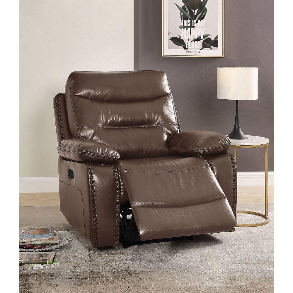 ACME Aashi Recliner , Brown Leather-Gel Match FredCo