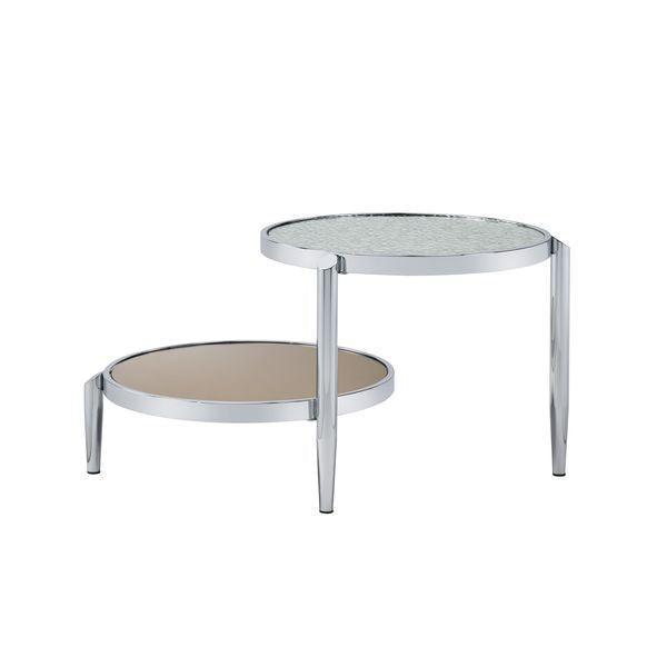 ACME Abbe Coffee Table, Glass & Chrome Finish FredCo