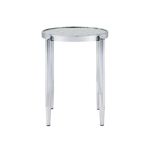 ACME Abbe End Table, Glass & Chrome Finish FredCo