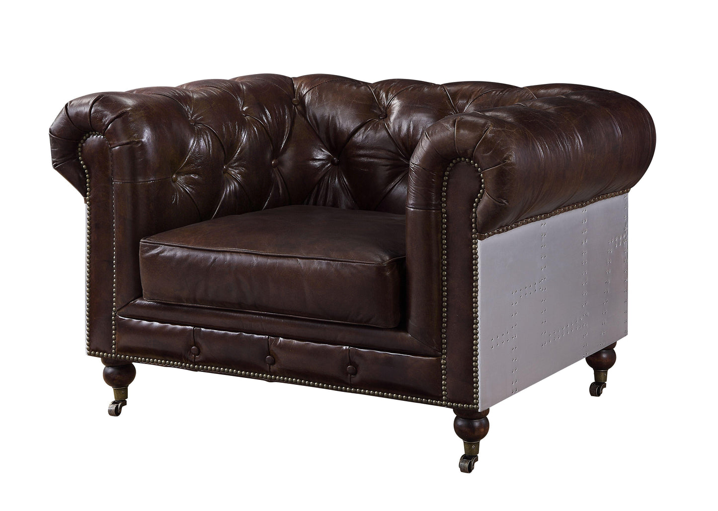 ACME Aberdeen Chair, Vintage Brown Top Grain Leather FredCo