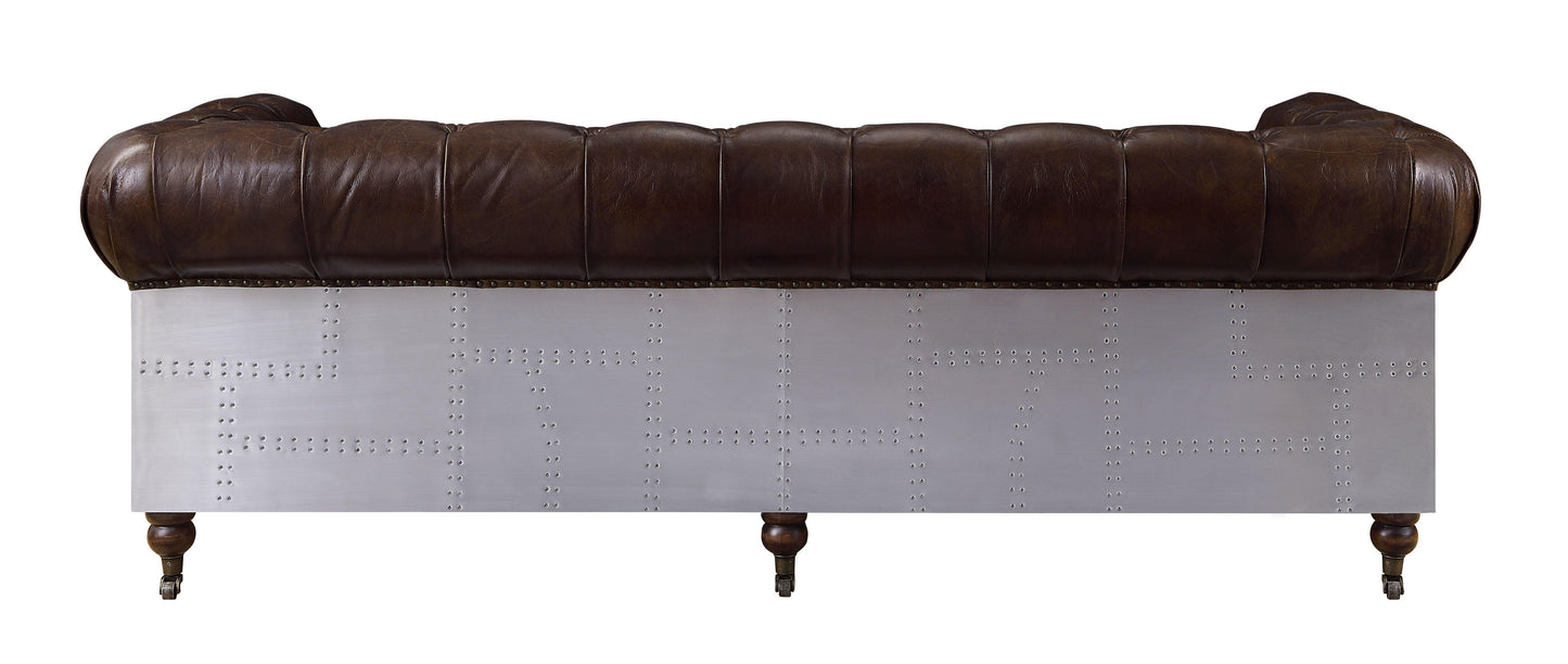 ACME Aberdeen Sofa, Vintage Brown Top Grain Leather FredCo