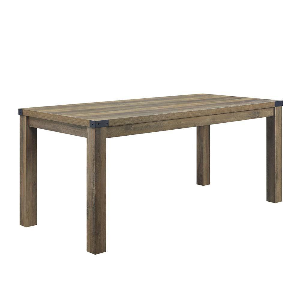 ACME Abiram Dining Table, Rustic Oak Finish FredCo