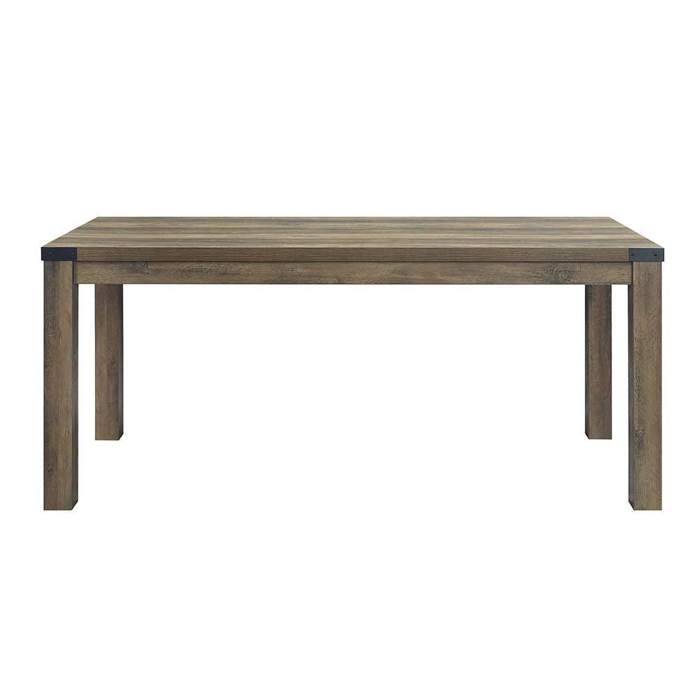 ACME Abiram Dining Table, Rustic Oak Finish FredCo