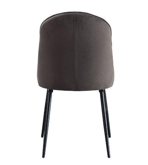 ACME Abraham Side Chair, Gray Fabric & Black Finish FredCo