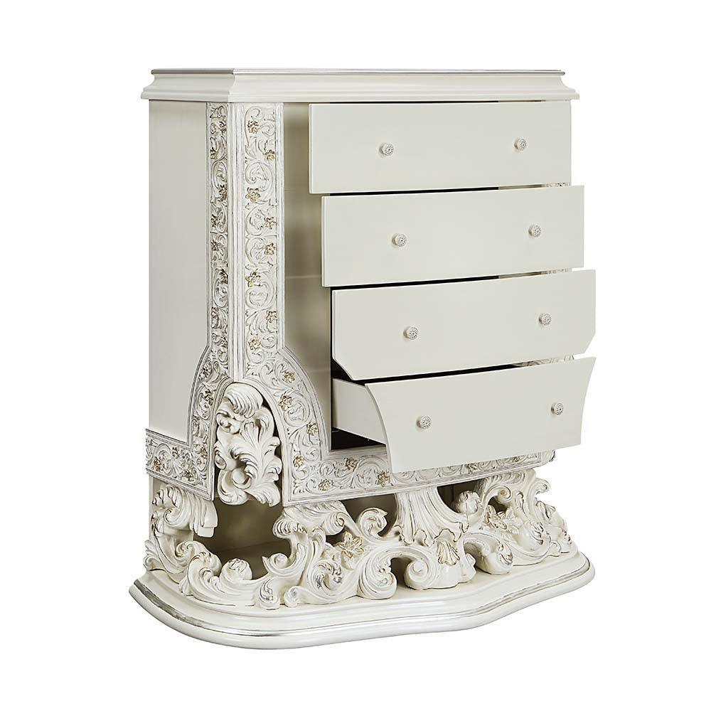 ACME Adara Chest, Antique White Finish FredCo