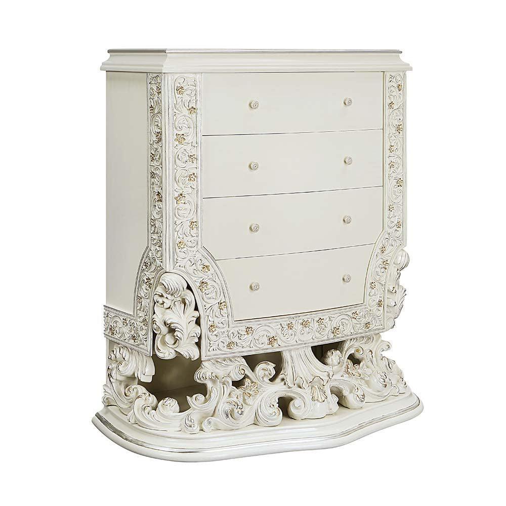 ACME Adara Chest, Antique White Finish FredCo