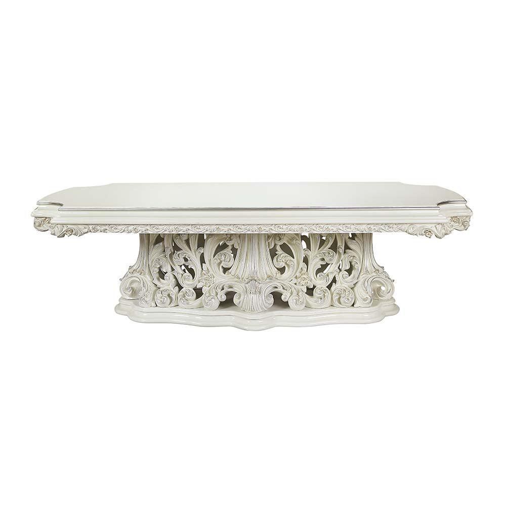 ACME Adara Dining Table , Antique White Finish FredCo
