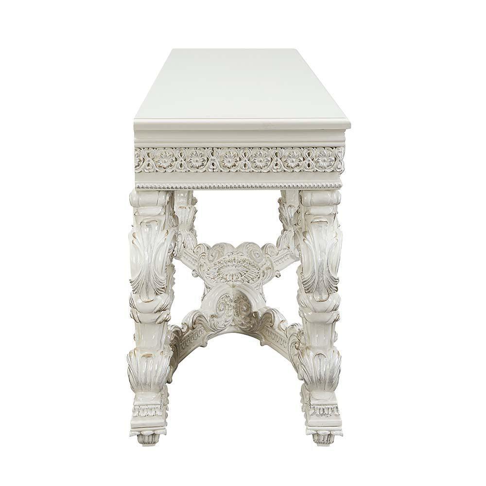 ACME Adara Sofa Table, Antique White Finish FredCo