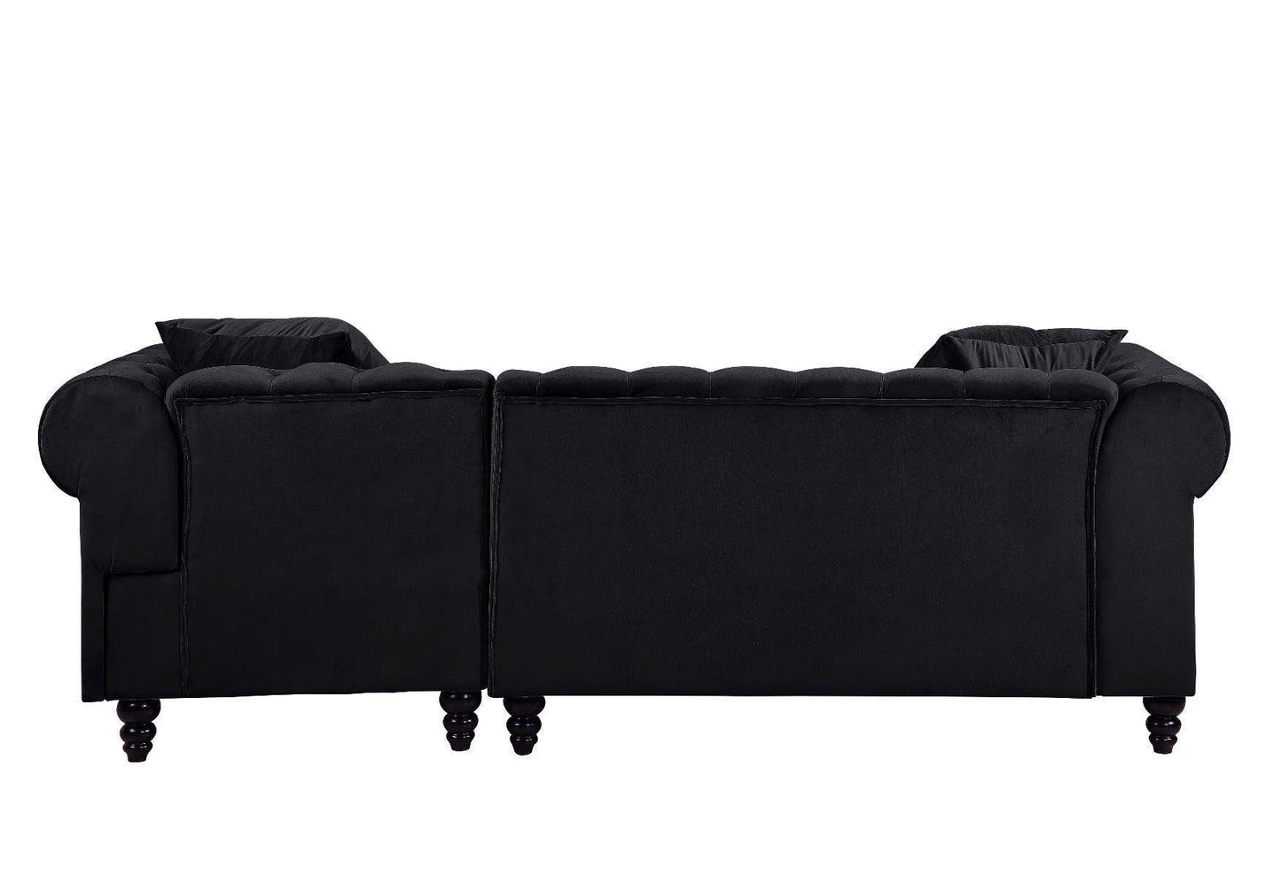 ACME Adnelis Sectional Sofa w/2 Pillows, Black Velvet FredCo