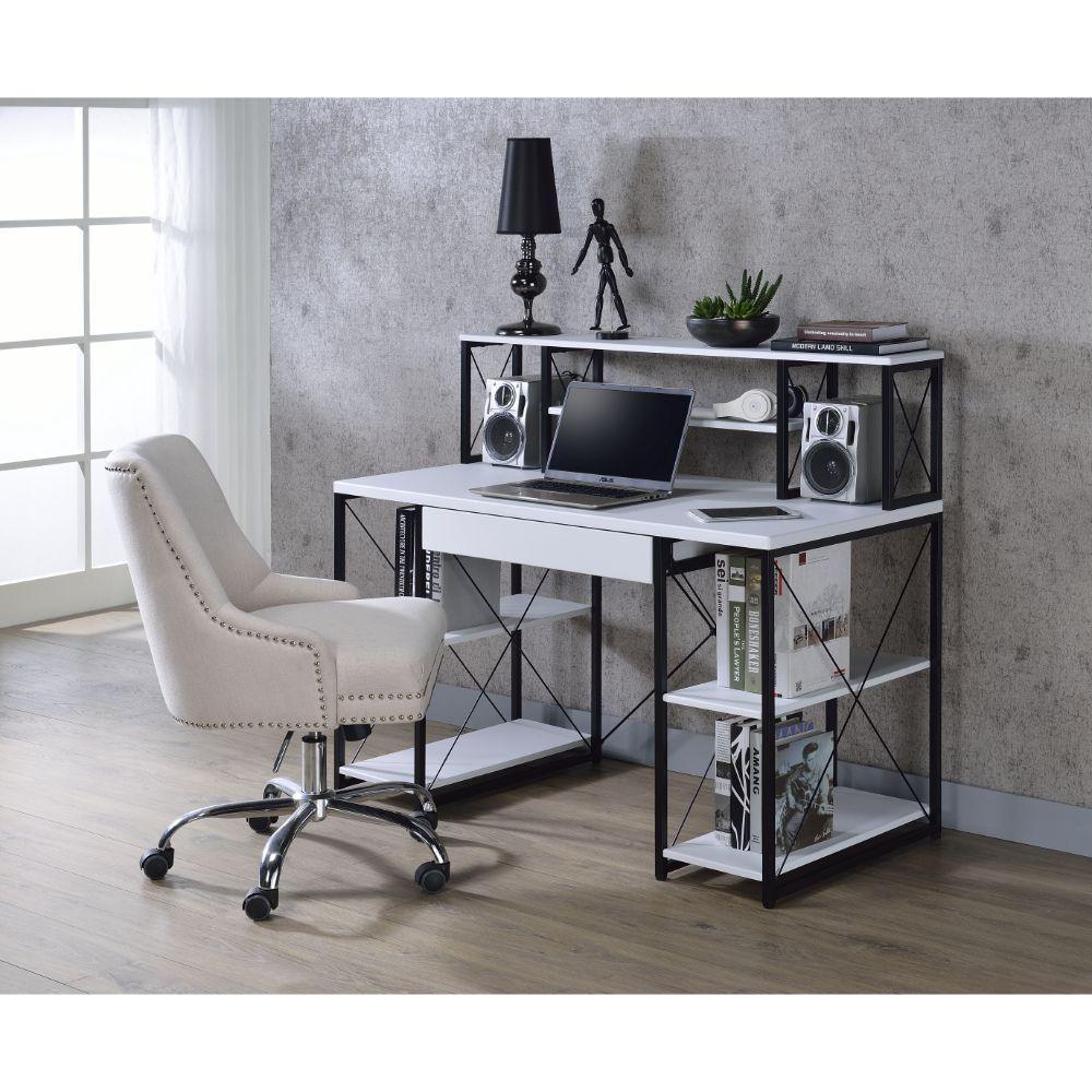 ACME Amiel Music Recording Studio Desk, White & Black FredCo