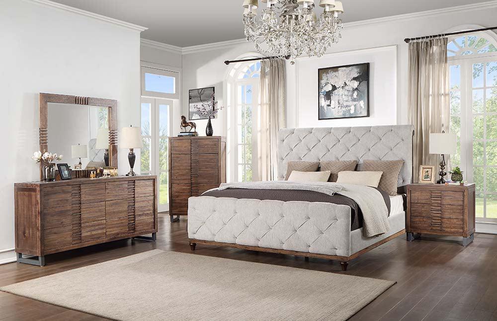ACME Andria Queen Bed, Reclaimed Oak Finish FredCo