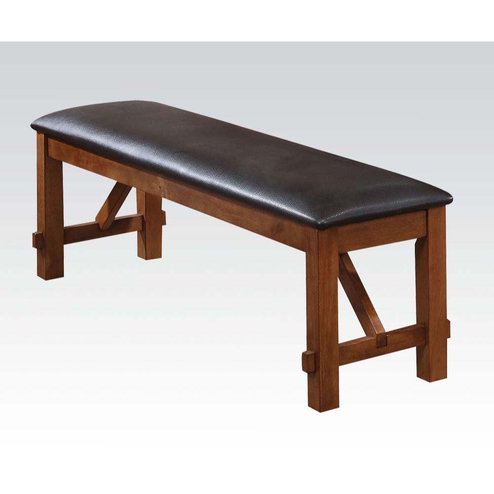 ACME ApoLo Bench, Espresso PU & walnut FredCo