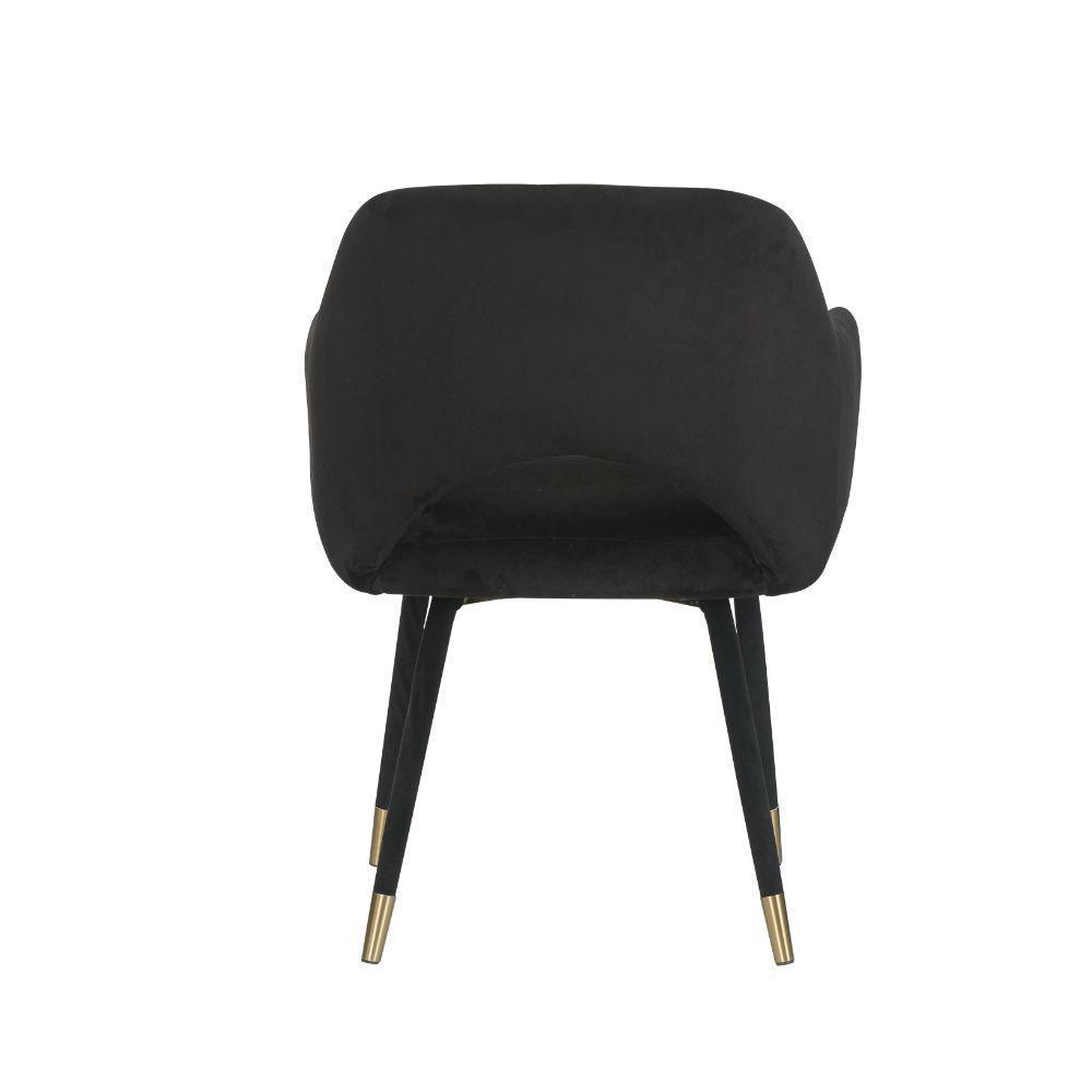 ACME Applewood Accent Chair, Black Velvet & Gold FredCo