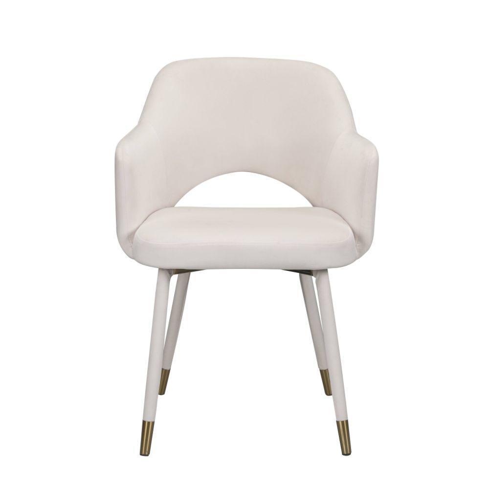 ACME Applewood Accent Chair, Cream Velvet & Gold FredCo