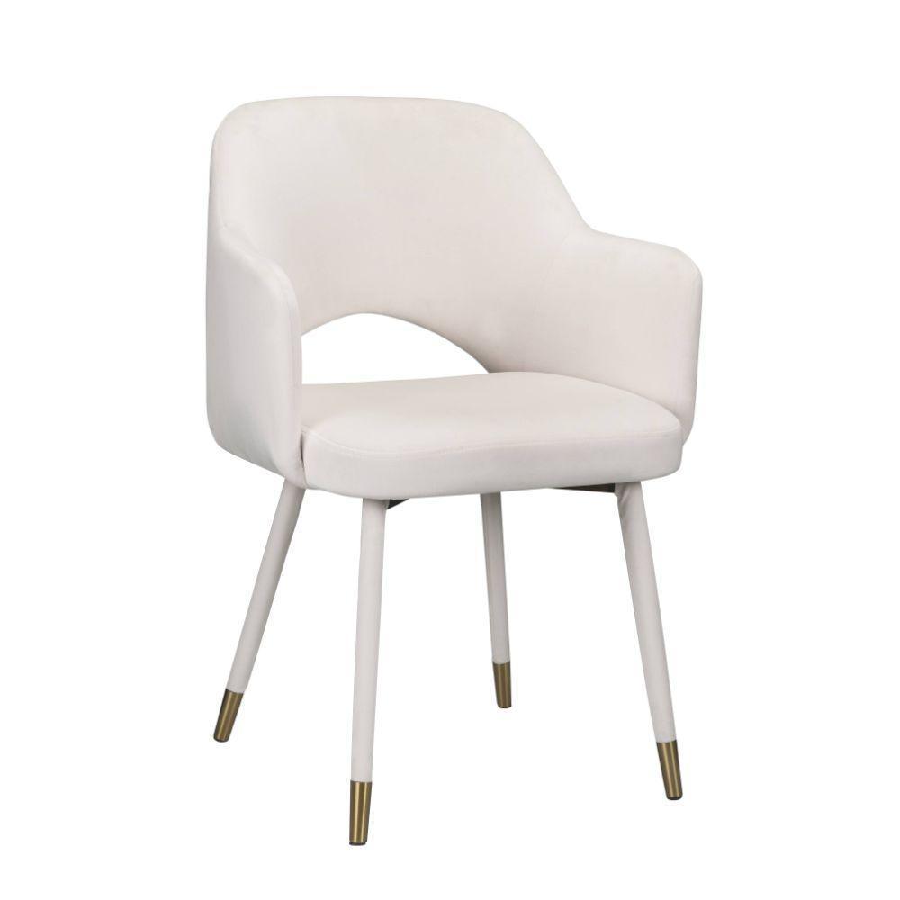 ACME Applewood Accent Chair, Cream Velvet & Gold FredCo