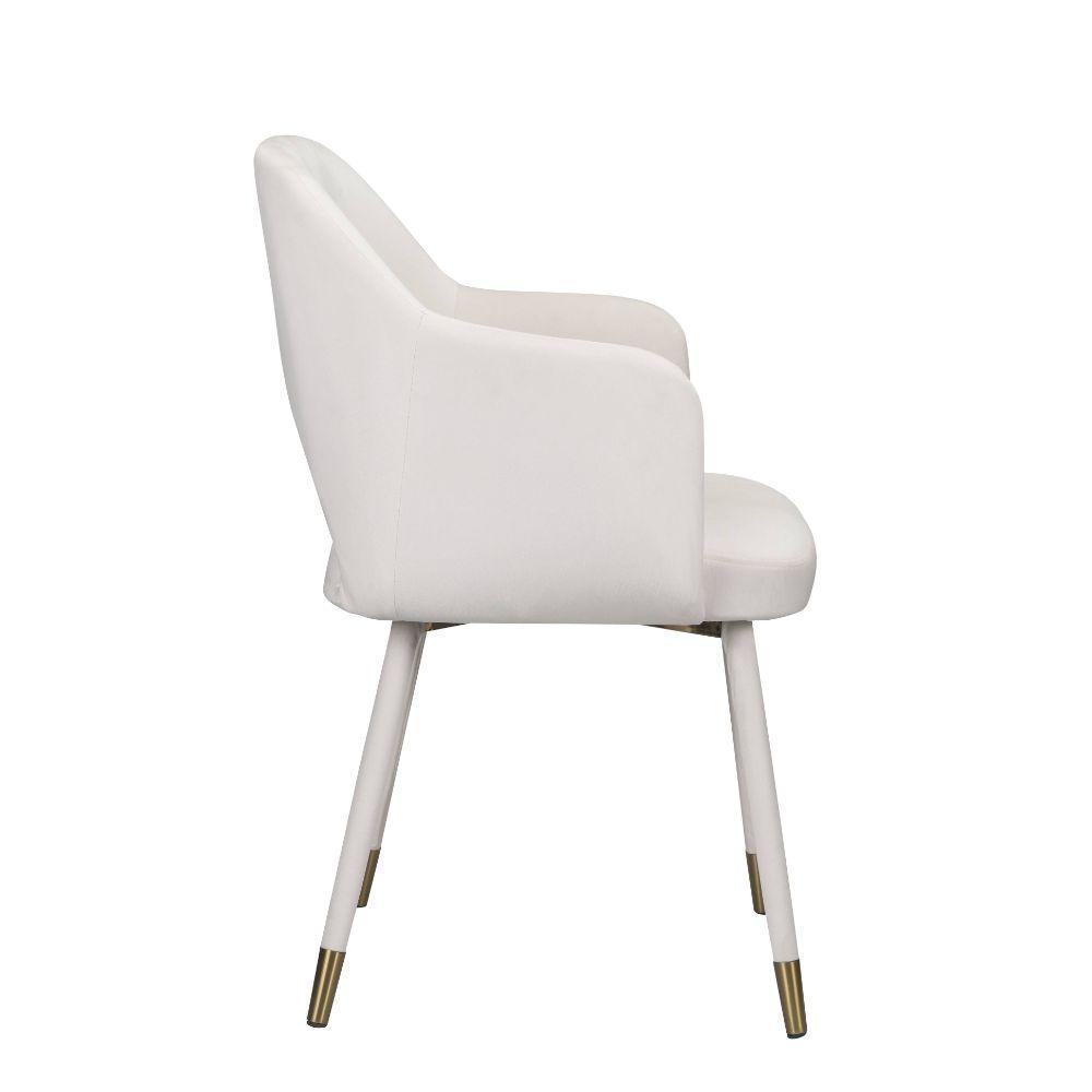 ACME Applewood Accent Chair, Cream Velvet & Gold FredCo